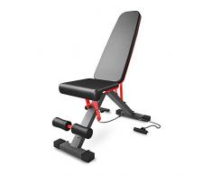 Panca per Pesi con Posizione Regolabile del Sedile e della tavola - Panche per Sit up utili 3 in 1 per Esercizi in Piano/Inclinato/declinato - Facile da Piegare per la casa, Palestra Fitness