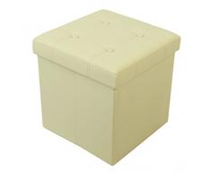Kronenburg Ottomane 38 x 38 x 38 cm – Panchina a cubo pieghevole con portata fino a 300 kg – Beige – Colore a scelta