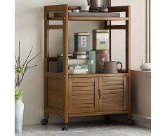 GPAIHOMRY Mobile Buffet e credenza con ripostiglio, mobiletto Buffet da Cucina angolare su Ruote, 51,5 x 35 x 85 cm