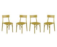 Colico impilabile in poliprilene Adatta alla Sala da Pranzo, al Giardino o terrazzo. Sedia dalla Linea Classica rivisitata con Materiali e Colori Moderni, Polipropilene, Giallo Senape, unica