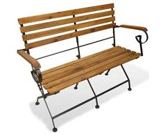 vidaXL Panchina da Giardino Pieghevole 112 cm Legno Massello dAcacia