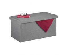 Relaxdays Panca con Contenitore, Effetto finta pelle, Imbottita, Corridoio, Camera da Letto, HLP 38x76,5x38,5 cm, Grigio, 1 pz