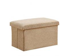 LXESWM Sgabello Contenitore Pieghevole Poggiapiedi Cassapanca Box Giocattolo Panchina Sedile Versatile Salvaspazio (Colore : Beige)