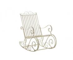 CLP Sedia A Dondolo Smilla Stile Rustico Nostalgico I Sedia A Dondolo Classica in Ferro I Sedia A Dondolo Design, Colore:Antico-Crema