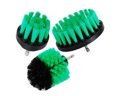 Spazzola Oxoxo per trapano – spazzole da 5,1 cm, 7,6 cm, 10,2 cm di media rigidità per strofinare per pulire docce, vasche, piastrelle del bagno, tappeti da cucina