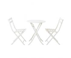 ZTBXQ Set da tavola da bistrot, Set da Esterno Patio Tavolo e sedie da 3 Pezzi, Giardino, bistrot, Cortile, Prato Inglese, Bordo Piscina
