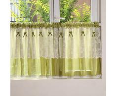 Tenda da Cucina,Tende da caffè in Stile Country Rurale,Tenda da Bistrot,Tende Corte Mantovana con Pizzo E Fiocco,Tende Semi-ombreggianti per Porte della Cucina Finestre Sala da Pranzo Soggiorno Bagn