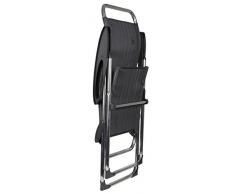 Lafuma LFM1971_6935 Sedia a Schienale Alto, Fauteuil Camping Xl, Pieghevole e Regolabile, Batyline, Cham'Elips, Colore: Obsidian