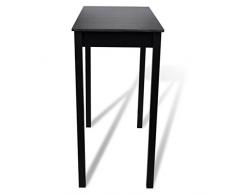 Tavolino bar tavolo da pranzo nero 115 x 55 x 107 cm