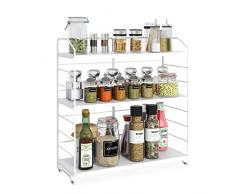 AIRUJIA Supporto Porta Spezie da Appoggio a 3 Livelli, Porta Spezie per Cucina, Salvaspazio Scaffale Porta Spezie per Bottiglie, Stoccaggio Del Bagno, Scaffale Organizzatore di Cosmetici Bianco