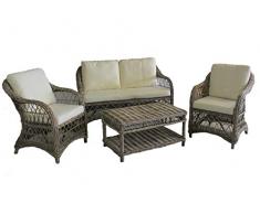 fantasie d oriente salotto rattan natutale vimini per esterno giardino 1 divano 2 poltrone 1 tavolo