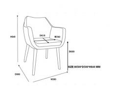 AC Design Furniture Trine Sedia da Pranzo Carver, Alt.: 84 x L: 58 x P: 58 cm, Marrone Chiaro/Quercia, Ecopelle/Quercia, 1 pz