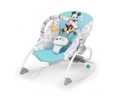 Bright Starts Disney Baby Sdraietta Mickey Mouse Original Bestie, Sedia con Vibrazioni Rilassanti, Arco di Gioco Rimovibile, 2 Giocattoli, Blu, Neonato 0-30 Mesi Fino a 18 Kg