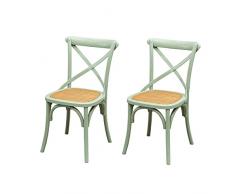 Biscottini 2 Sedie cucina legno 88x47x52cm | Sedia Thonet | Sedie sala da pranzo legno | Sedia cucina seduta Rattan