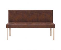 Festnigh Panca 2 Posti da Interno Moderna in Ecopelle Crema con Schienale,Panchina da Interno Ecopelle Moderna 139,5 x 54 x 85,5 cm