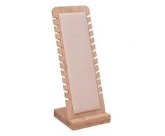 PH PandaHall 12 Slot Collana Gioielli Espositore da Tavolo Tabelloni da Esposizione Collana Titolare Vetrina Lunga Catena Organizzatore di Consegna con Cuoio per Collane Ciondolo Braccialetto