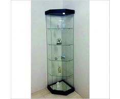 VM ART DESIGN GLASS BY VETRERIA MICELI Vetrina angolare da Parete MOD. VM2006ATC (Black)