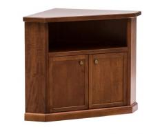 Relax e Design Mobile Porta TV Angolare, Legno Arte Povera Colore Noce Scuro