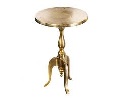 Tavolo barocco tavolino da caffè in stile barocco rotondo in oro alluminio anticato, stile barocco, altezza 55 cm