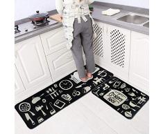 LEEBEI Tappeti da Cucina Bedroom Mats Tappetini Antiscivolo per Cucina Tappeti per Zona(23.6 × 15.7 Pollici + 47.2×15.7 Pollici) (Tableware)