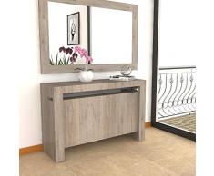 Mercurio XXL VE.CA. TAVOLO CONSOLLE MERCURIO XXL CON PORTA PROLUNGHE ALLUNGABILE DA 40 A 300 CM, IN DIVERSE COLORAZIONI, ARREDO CUCINA, ARREDO CASA (ROVERE VINTAGE)