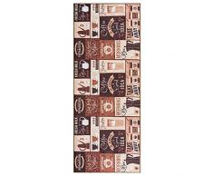 wunderlin Tappeto per corridoio, cucina, collezione lavabile, design moderno, adatto per tappeti, antiscivolo e passatoia da cucina, utile tappeto da cucina, lavabile (Coffee Pot, 60 x 150)