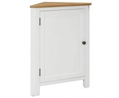 vidaXL Armadietto ad Angolo Mobiletto Angolare Credenza Bassa Armadio Portaoggetti Mobili Arredo 59x36x80 cm Legno Massello di Rovere