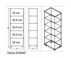 MHN - Vetrinetta per Esposizione in Vetro di Sicurezza, con Chiusura a Chiave, 60 x 40 cm