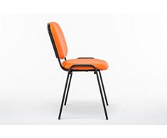 CLP Sedia Visitatore Ken Imbottita | Sedia Attesa Imbottita in Similpelle | Sedia Impilabile con Portata Max 120 kg | Sedia Classica con Telaio, Colore:Arancione