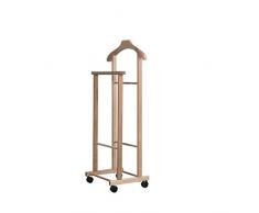 Totò Piccinni Doppio Indossatore appendi Abiti servomuto in Legno con rotelle (Naturale)