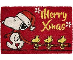 Excelsa Peanuts Christmas Zerbino Ingresso, Fibra di Cocco, Rosso, 40 x 60 cm