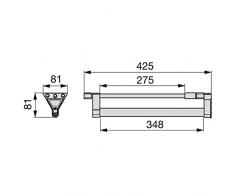 Emuca 7086762 Barra Appendiabiti Estraibile per Armadio, Lunghezza 350mm, argento