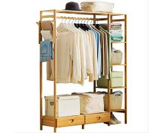 SADDPA Stand Appendiabiti da Terra, Scaffale Attaccapanni in Legno Carrello Guardaroba Cabina Armadio Casa Camera da Letto