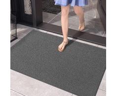 Color G Zerbino Ingresso Esterno 43.5x75cm, Tappeto Esterno Zerbino Esterno, Antipolvere, Tappeto Ingresso Esterno Lavabile, Zerbini Impermeabile Per Ingresso, Balcone, Giardino, Casa, Grigio Scuro