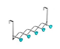 Premier Housewares Appendiabiti da porta, 5 ganci con diamanti, colore: Azzurro