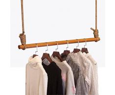 Espositore per Indumenti in Legno, Appendiabiti Vintage da Soffitto, Regolabile in Altezza per Negozi al Dettaglio Stendibiancheria con Corda per Boutique di Abbigliamento, Guardaroba (Size : 60cm)