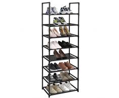 esonstyle Scarpiera a 8 Ripiani Per 16-20 Paia di scarpe alte Versatile scaffale per scarpe Organizzatore di scaffali per scarpe strette