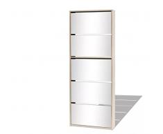 FABAX Ingresso Scarpiera Rack da Scarpe da Scarpe a Specchio di Moda con cassetti Pieghevoli 3/4/5 Cassetti a stoccaggio Bianco Camera da Letto Portascarpe (Color : Yellow)