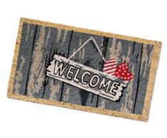 ARREDIAMOINSIEME-nelweb Zerbino Cocco Welcome 40 x 75 Tappeto Ingresso Entrata Raschia Fango Retro Antiscivolo MOD.Delhi Welcome L