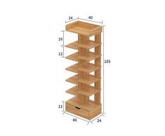 DGRGR Portascarpe Scaffale,Scarpiera Armadio, 8-Tiers Wooden Shoe Rack Organizer, Scarpe mensola Governo di immagazzinaggio, for Ingresso disimpegno, Bagno, Soggiorno, Contenere Fino a 12 Paia Scarpe