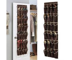 Scarpiera da appendere, 24 tasche scarpe mensola per armadio, porta, armadio