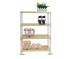 WAxd Semplice Rack da Scarpe da Scarpe da 4 Livelli, PP. Organizzatore di stoccaggio delle Scarpe, Organizzatore di scaffale di stoccaggio Nero, per Ingresso, Soggiorno, corridoio (52x 20 x 67 cm)