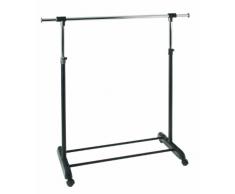 HAKU Möbel 44530 - Guardaroba con ruote, 95/145 x 44 x 95/170 cm, colore: Nero