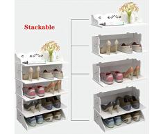 XIAOMEI Impilabile Stretta Scaffale Porta Scarpe Portascarpe Mensola Formato Verticale Quadrato Scarpa Mensola Si Leva in Piedi Rimovibile Portascarpe Mobiletto Guardaroba Ingresso Armadi-d