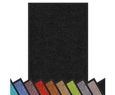Zerbino Ingresso Casa - Tappeto Ingresso Interno, Esterno, Anti - Impronta, Alto Spessore (6 mm) in Vari Colori e Misure - 90x120 cm - Nero