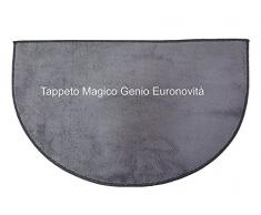 Euronovità Genio Tappeto per Ingresso Antiscivolo, Microfibra, Grigio, 74x45x2 cm