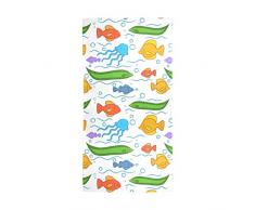 XiangHeFu Scialle avvolgente in seta Scialle lungo Portacappelli Happy Cartoon Chiffon di pesce