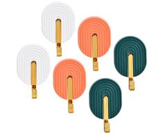 Laughhe 6 Pezzi Ganci Autoadesivo, Gancio Adesivi Ganci Portasciugamani in ABS Gancio Appendiabiti da Parete Autoadesivo, Impermeabili Gancio da Parete per Cucina Bagno Armadio Oufficio