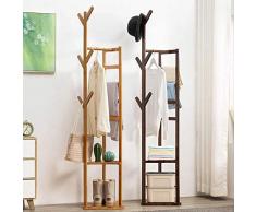 SADDPA Stand Appendiabiti da Terra, Scaffale Attaccapanni in Legno Carrello Guardaroba Cabina Armadio Casa Camera da Letto