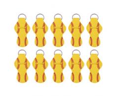 Minkissy 10Pz Portacappelli Portamacchette Portatili per Labbra Balsamo Portachiavi Portachiavi Accessori da Viaggio per Donna (Giallo)
